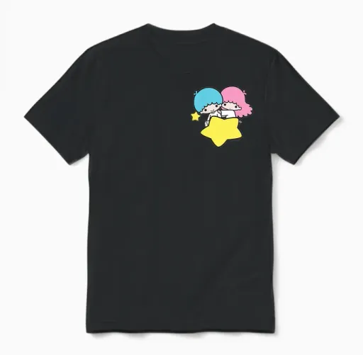 Little Twin Stars Dream Galaxy Pocket Unisex T-Shirt in Black