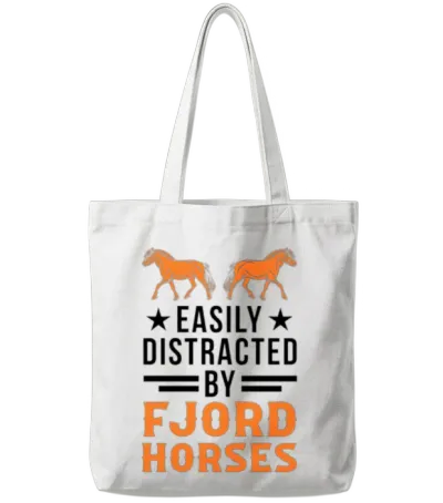 Easily Distracted by Fjord Horses Horse Tote Bags - White