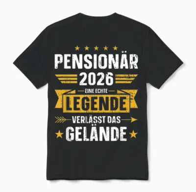 Pensionär 2026 Real Legend Leaves Terrain Pension Unisex T-Shirt - Black