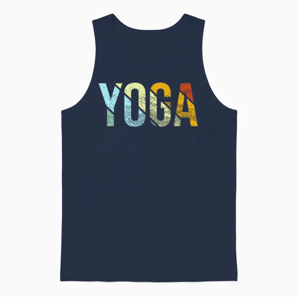Yoga Retro Unisex Tank Top in Navy