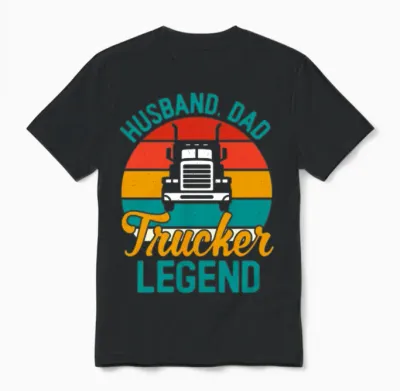 Retro Vintage Trucker Dad Unisex T-Shirt - Black