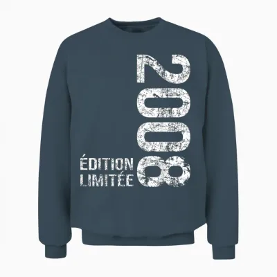 18 Years Men Boy Birthday Humour Vintage 2008 Unisex Sweatshirt - Dark Heather
