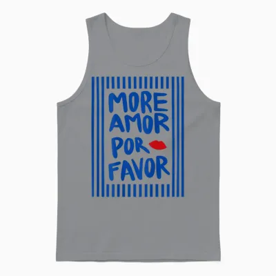 More Amor Por Favor X Kiss Selflove Selbstliebe Backprint Unisex Tank Top - Sport Grey
