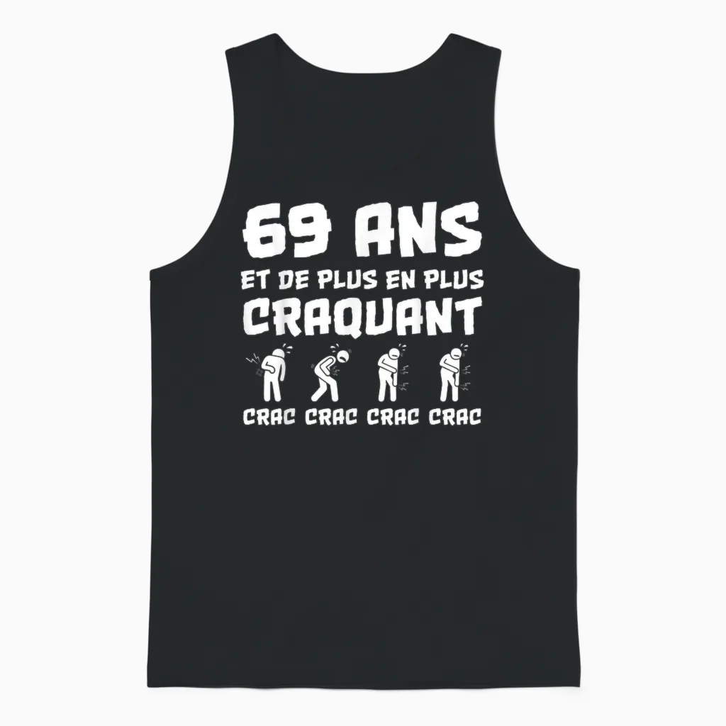 Birthday Gift Man 69 Years Funny Unisex Tank Top in Black