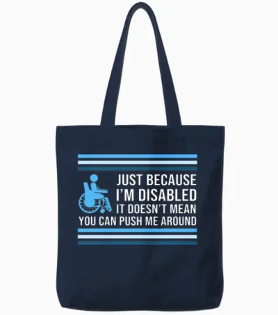 Wheelchair Bound Disability Amputee Tote Bags - Navy