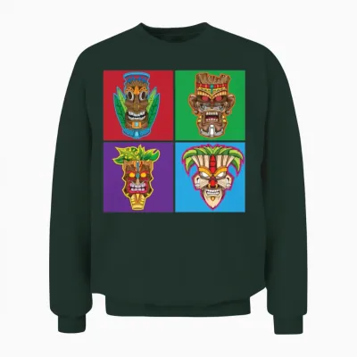 Retro Tiki Hawaii Unisex Sweatshirt - Forest
