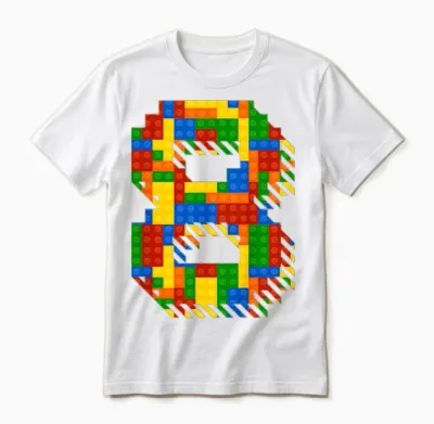 Bausteine 8 Jahre Alte Bausteine 8. Geburtstag Unisex T-Shirt - White
