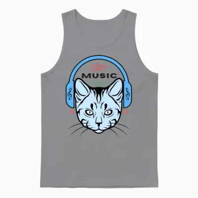 Cat Music Unisex Tank Top - Sport Grey