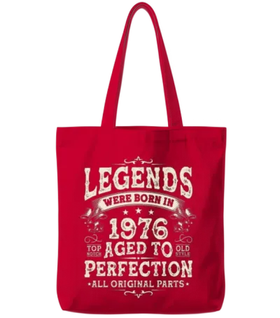 Vintage 1976 Legends Birthday Gift Tote Bags - Red