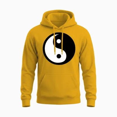 Yin-Yang-Symbol – Kleingedrucktes Unisex Hoodie - Gold