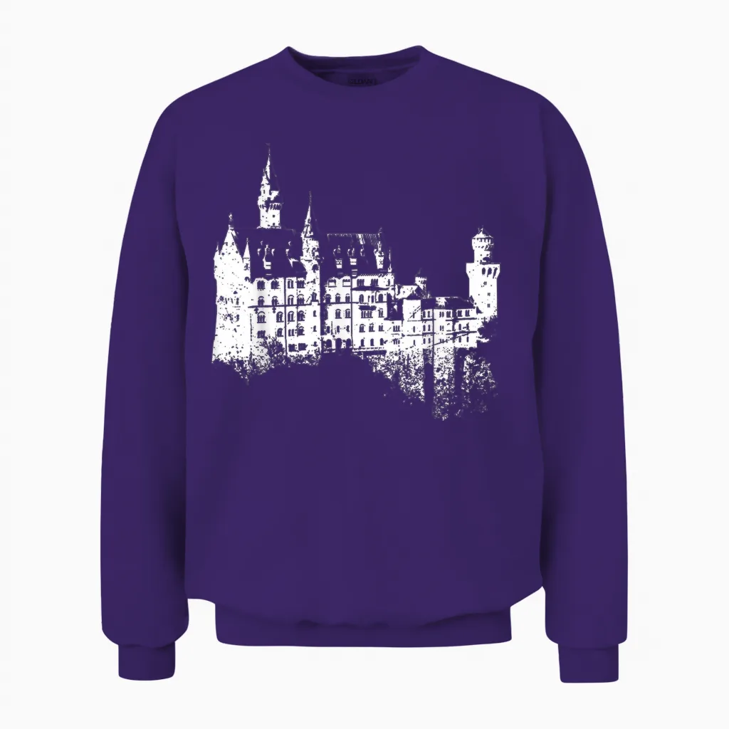 Neuschwanstein Vintage Deutschland Bayern I Love Germany Unisex Sweatshirt in Purple