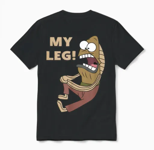 Mademark X Spongebob Squarepants - Fred the Fish - My Leg! Unisex T-Shirt in Black