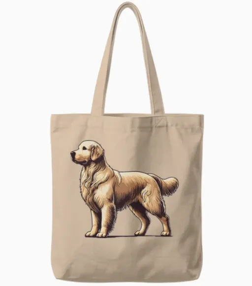 Golden Retriever Tote Bags in Natural