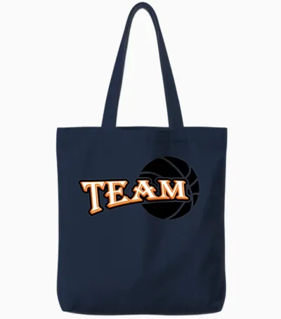 Basketball Team Retro Tote Bags - Navy