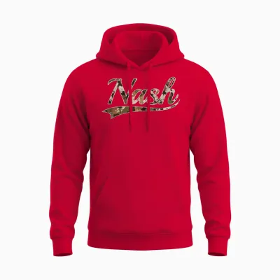 Nash Nashville Camouflage Vintage Inspired Distressed Camo Unisex Hoodie - Red