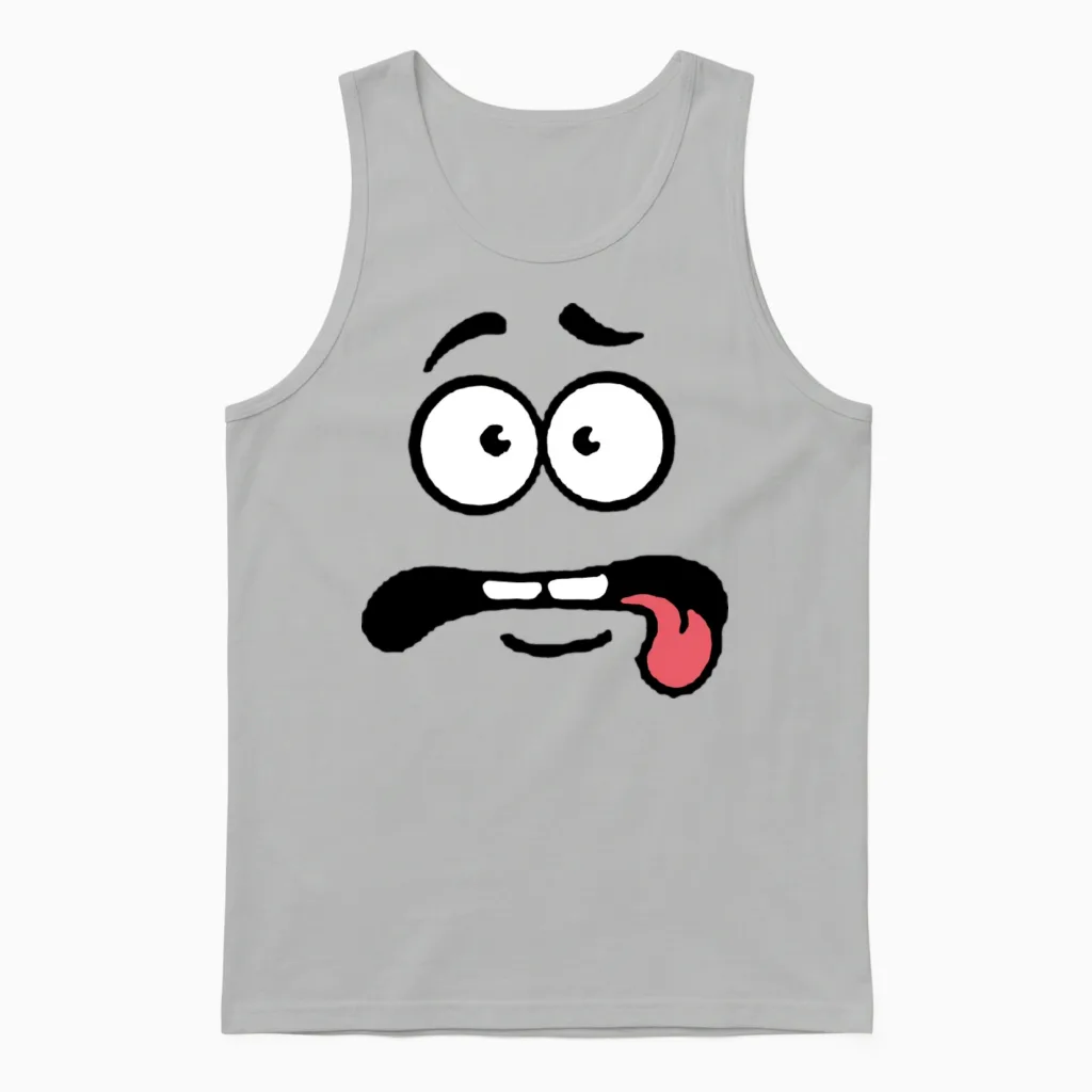 Funny Face Unisex Tank Top in Ash