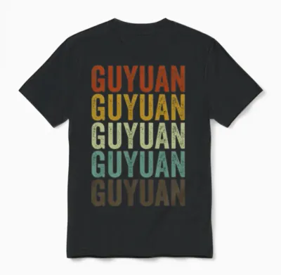 Guyuan China Retro Vintage Unisex T-Shirt - Black