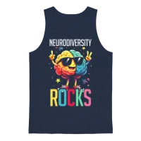 Autistic Autism Neurodiversity Rocks Unisex Tank Top - Navy – 1