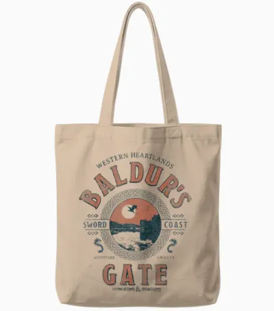 Dungeons & Dragons Adventure Awaits at Baldur's Gate Tote Bags - Natural