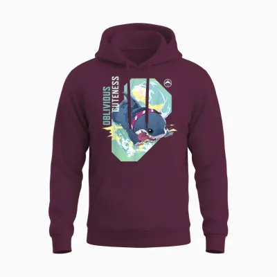 Marvel Rivals Pvp Jeff the Land Shark Oblivious Cuteness T-Shirt, Black Unisex Hoodie - Maroon