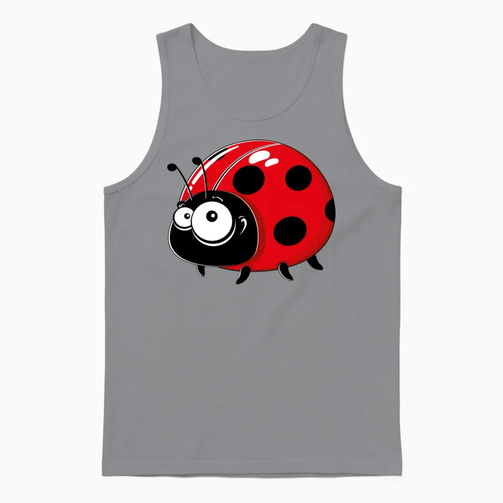 Cartoons-Funny-Ladybug Unisex Tank Top in Sport Grey