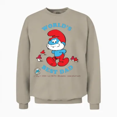 Smurfs Design World's Best Dad Unisex Sweatshirt - Sand