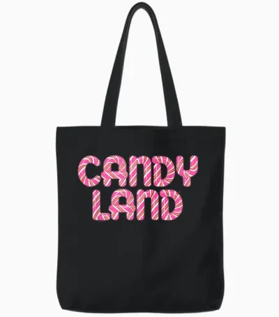 Candy Land Retro 90's Logo Tote Bags - Black