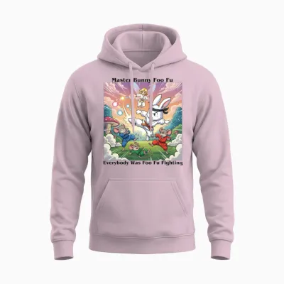 Master Bunny Foo Fu 2 Unisex Hoodie - Light Pink