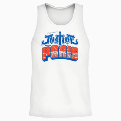 I Survived Justice Live in Paris Unisex Tank Top - White