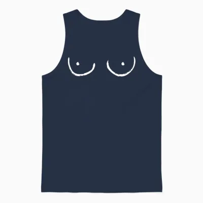 Boobs Drawing Unisex Tank Top - Navy