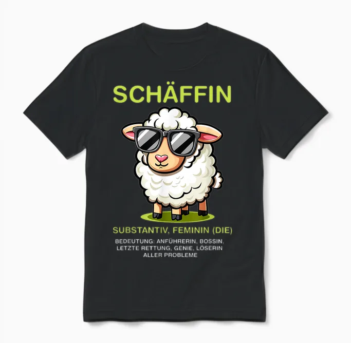 Schäffin Substantiv Feminine Unisex T-Shirt in Black