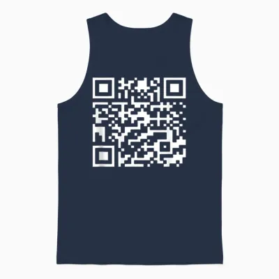 Qr Code with Funny Hidden Message Unisex Tank Top - Navy