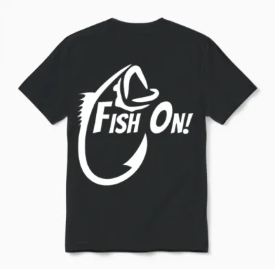 Fish on Reel Life Fishing Gift Unisex T-Shirt - Black