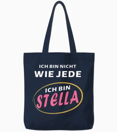 Stella First Name Girls Women Gift Ideas for Stella T-Shirt, Black Tote Bags - Navy