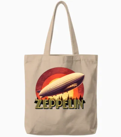 Zeppelin Retro Tote Bags - Natural