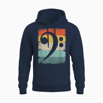 Bass Player Music Apparel Bassschlüssel Unisex Hoodie - Navy