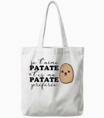 Je T'aime Patate T'es Ma Potato Favorite T-Shirt, White Tote Bags - White