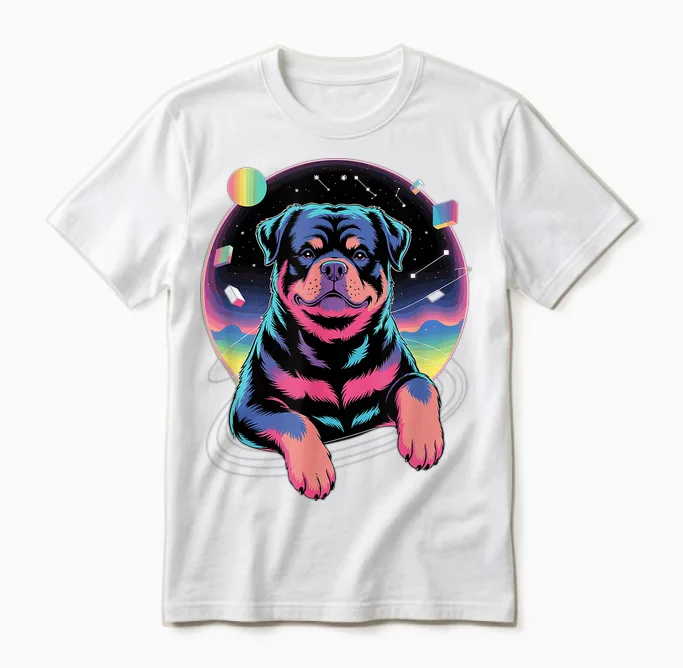 Galaxy Rottweiler Rottweilers Rot Dog Rottie Unisex T-Shirt in White
