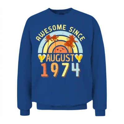 August 1974 Retro Unisex Sweatshirt - Royal