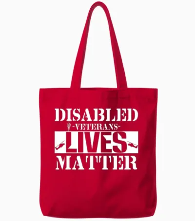 Honoring Veteran Disabled Veteran Lives Matter Tote Bags - Red
