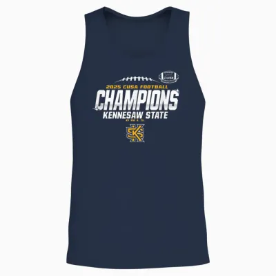 Kennesaw State Owls C-Usa Champs 2025 Football Locker Room Unisex Tank Top - Navy
