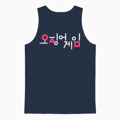 Squid Game Squid Game Korean Logo T-Shirt, Black, S Unisex Tank Top - Navy