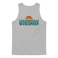 Wisconsin Vintage Pride Nature Outdoor Hiking Camp Unisex Tank Top - Ash – 1
