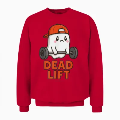 T-Shirt Ghost Deadlift Funny Sport Humour Fitness Unisex Sweatshirt - Red