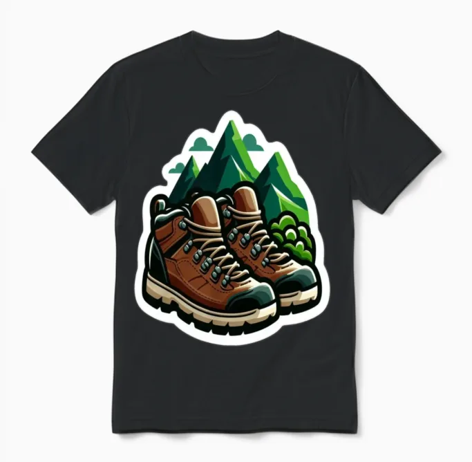 Hiking & Outdoors Gift Unisex T-Shirt in Black