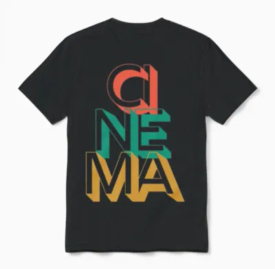 Retro Cinema Unisex T-Shirt - Black