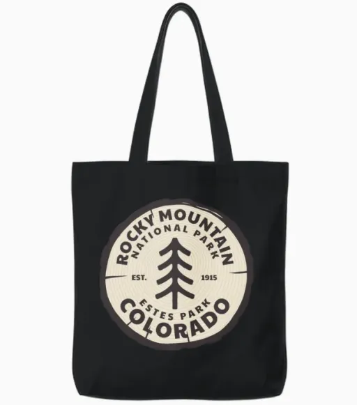 Rocky Mountain Np Estes Park, Colorado Apparel Tote Bags in Black