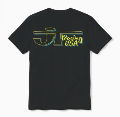 Yellow and Blue Jt Racing Logo T-Shirt, Black, S Unisex T-Shirt - Black