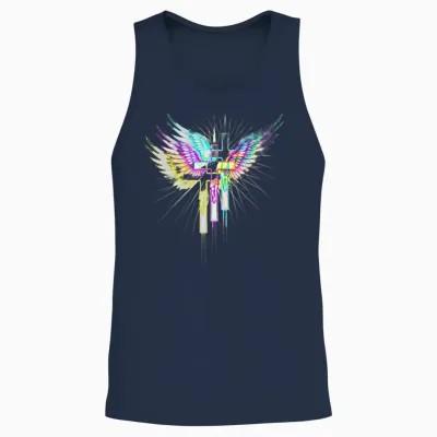 Christian Unisex Clothes Holy Cross Design Unisex Tank Top - Navy