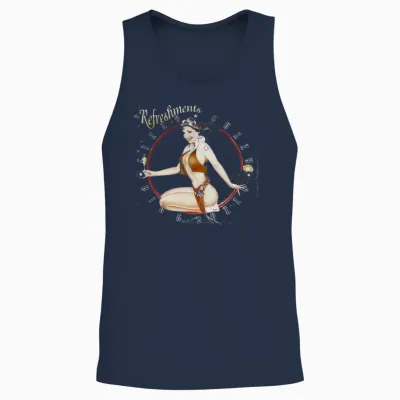 Vintage Worn the Refreshments Unisex Tank Top - Navy